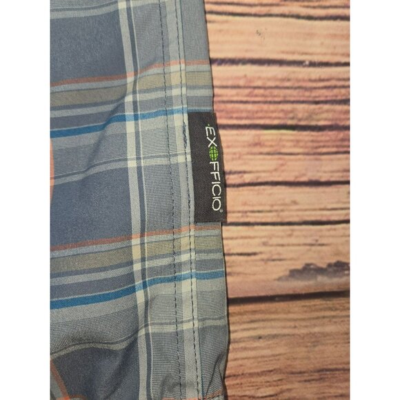 Exofficio Mens Plaid Short Sleeve Fishing Shirt Medium - Picture 7 of 9